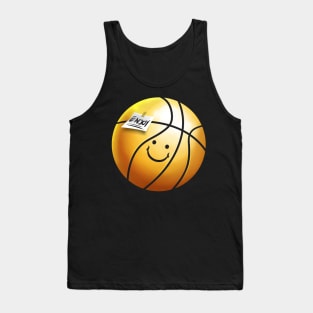 Baketball With Friendly Face And Sticker Tank Top